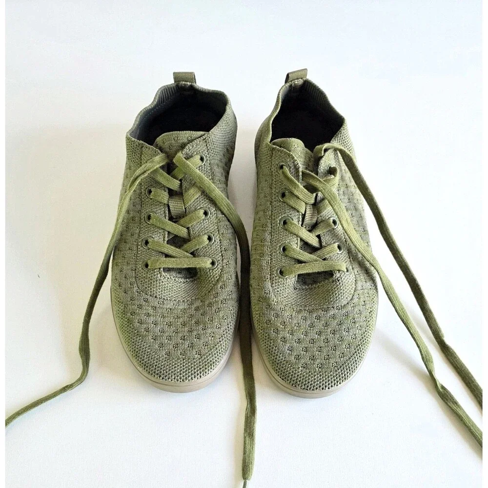 SUAVS Zilker Sneakers Olive Green Women's 7 38 Lace Up Comfort Lightweight